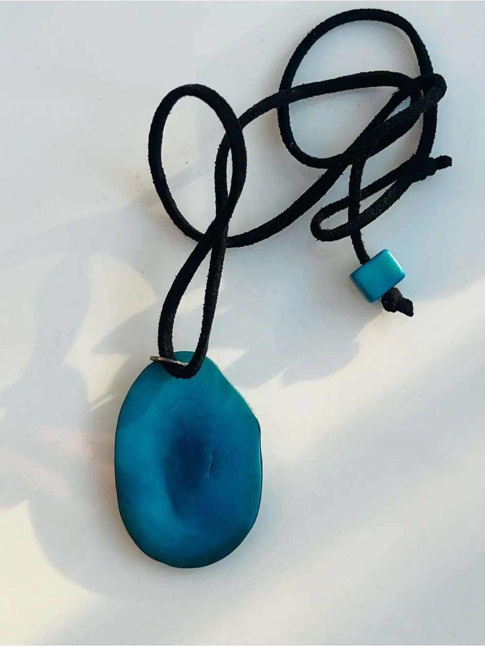 NWT | Scout | Turquoise/Blue Tree Pendant Necklace | Handmade | Adjustable Cord